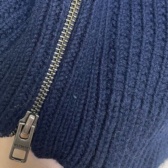 ATHLETA Borealis Cowl Neck Chunky Wool Sweater Navy XXS - Picture 6 of 8